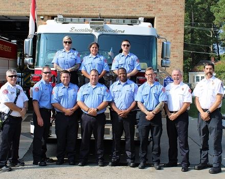 Firefighters and Fire Engine