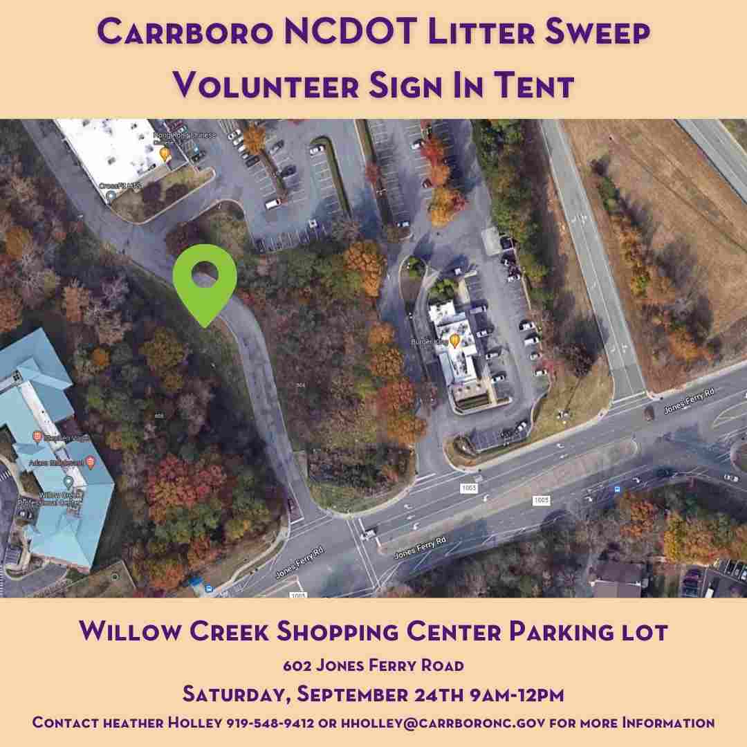 Carrboro NCDOT Litter Sweep Sign in