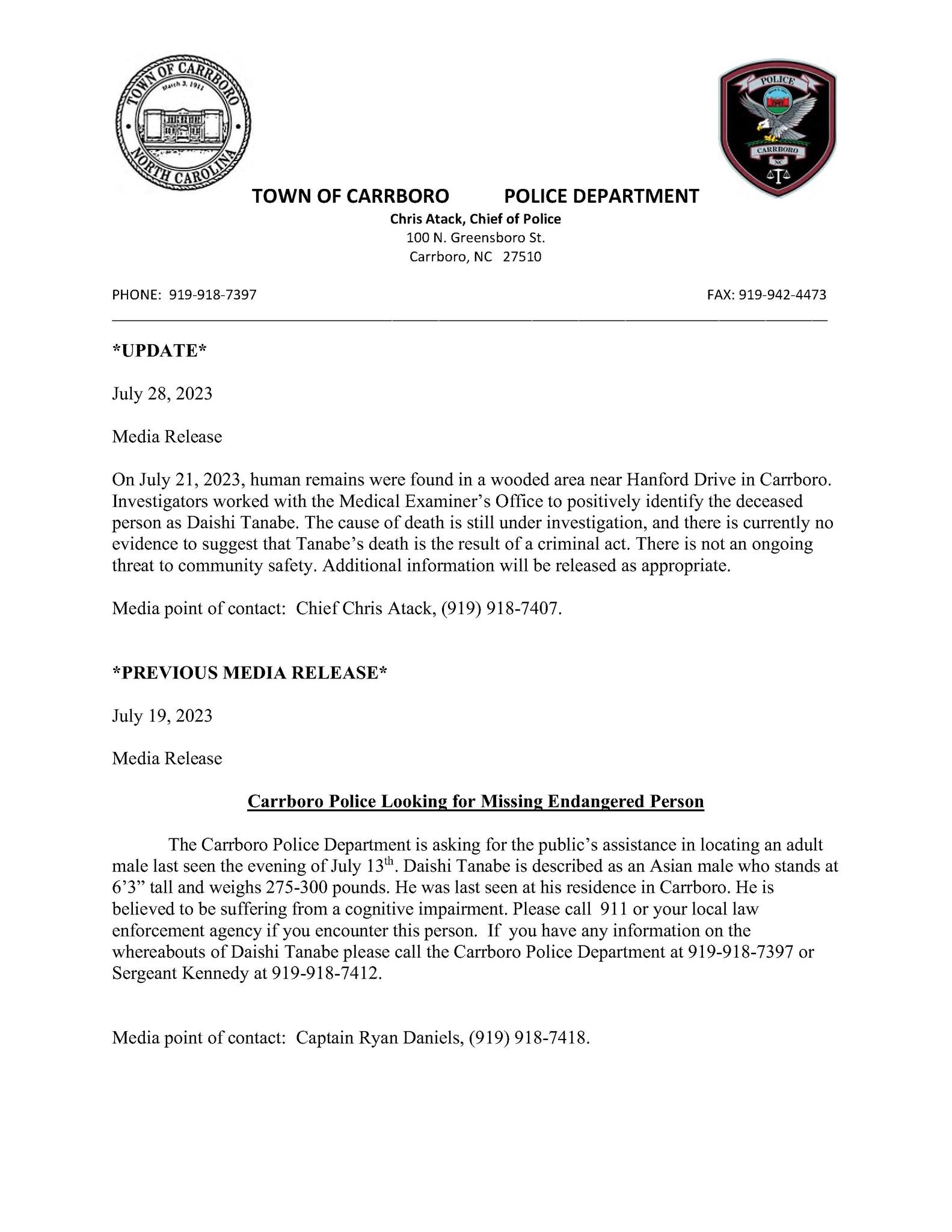 Human remains found in wooded area identified as missing Carrboro resident